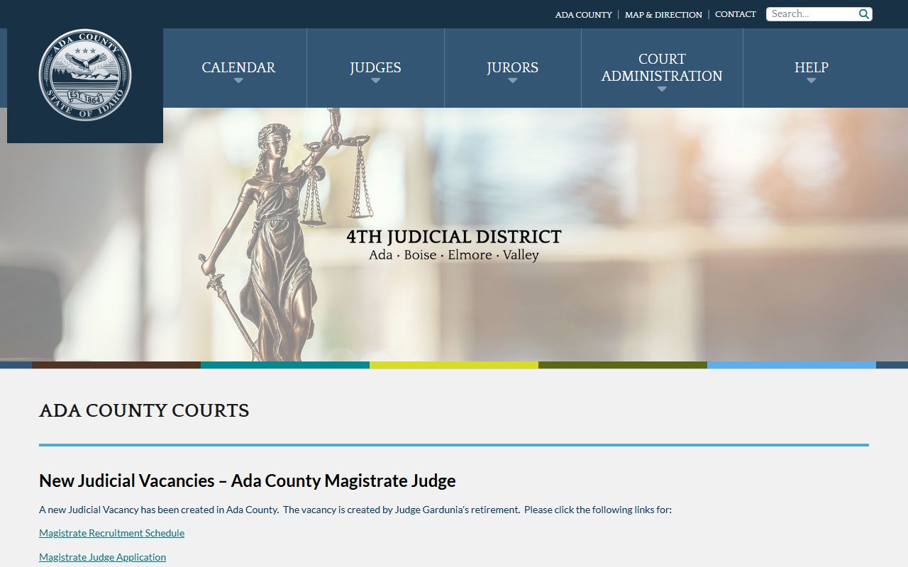 Ada County court dockets Fourth Judicial District courts page