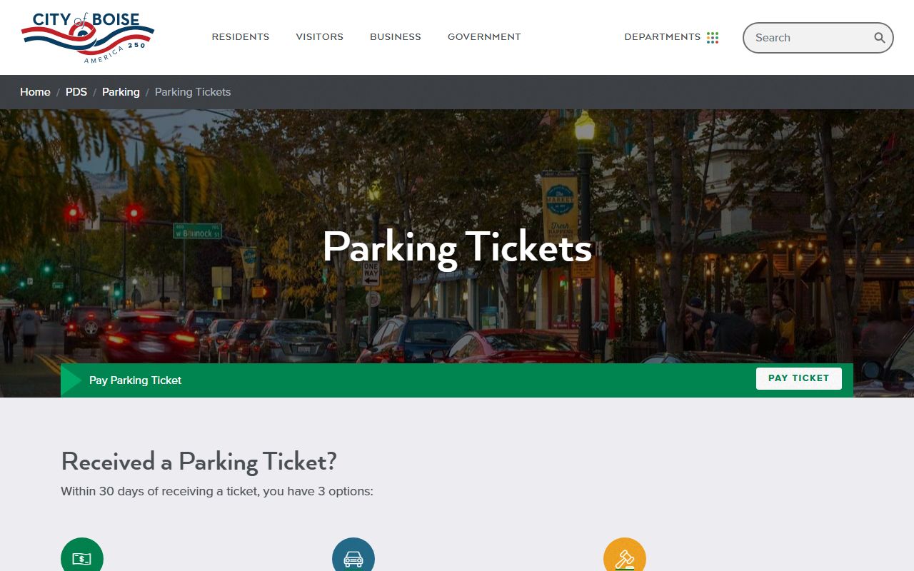 Boise parking tickets and contest process page