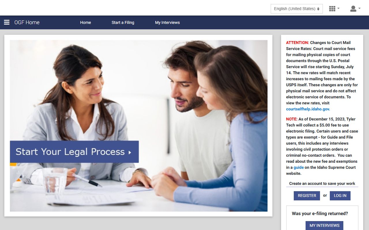 Ada County inmate records and Idaho Guide and File court filing tool