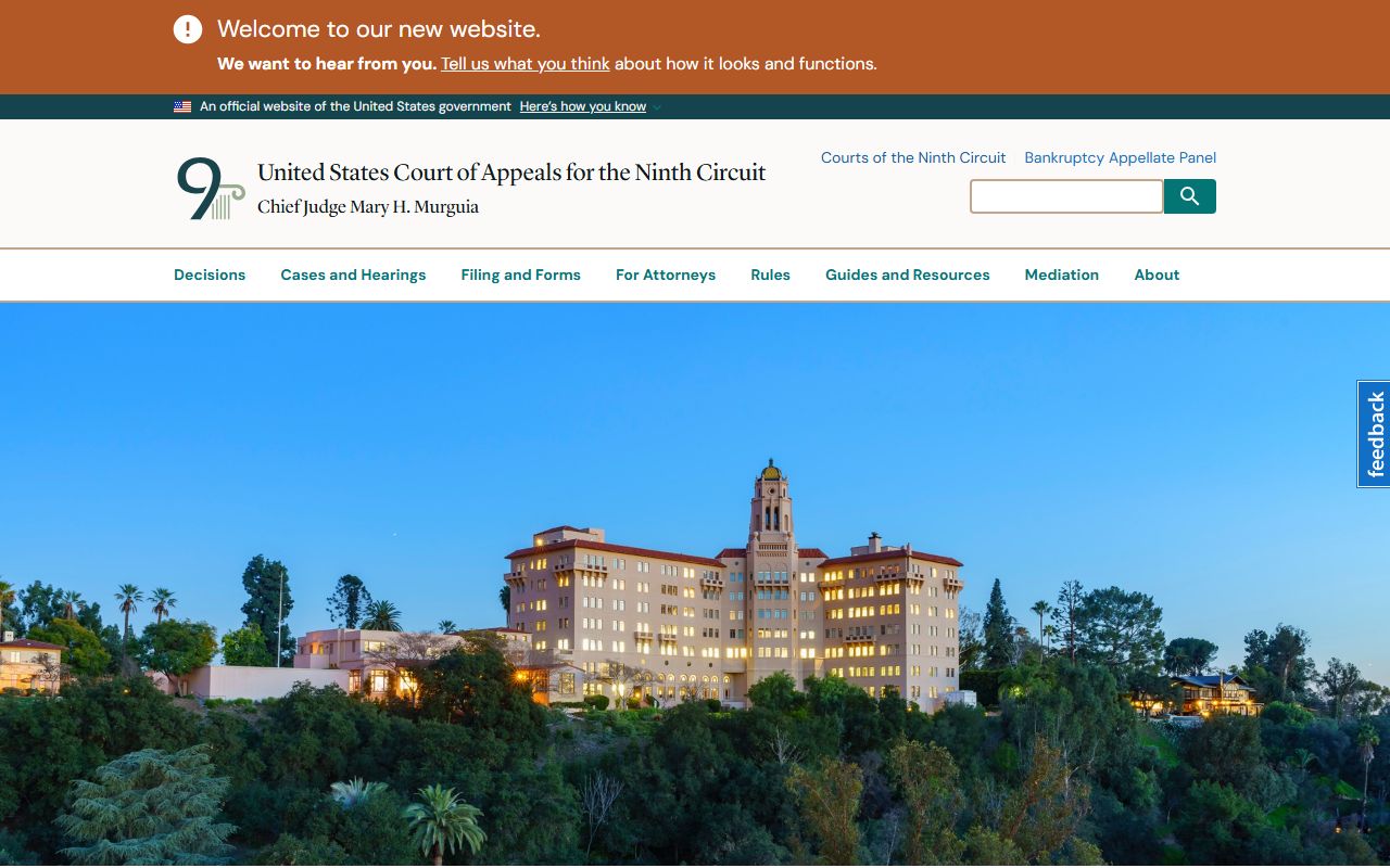 U.S. Court of Appeals for the Ninth Circuit homepage