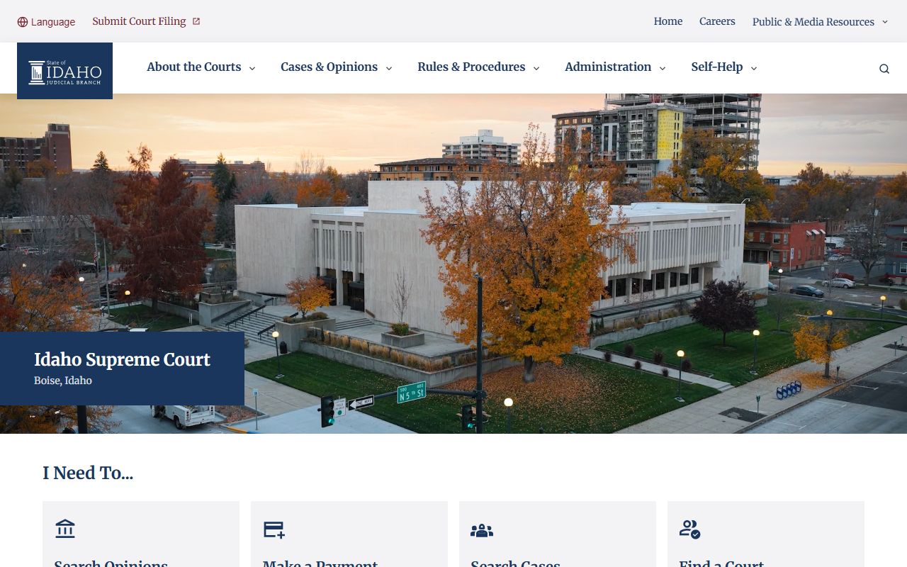 Ada County traffic court records and Idaho Judicial Branch